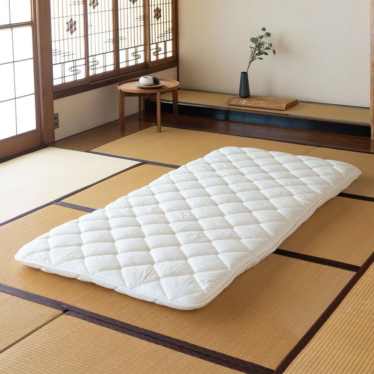 EMOOR Matelas Futon Japonais Premium Classe 90 x 200 cm, Pliable, pour Couchage Traditionnel au Sol, en Coton