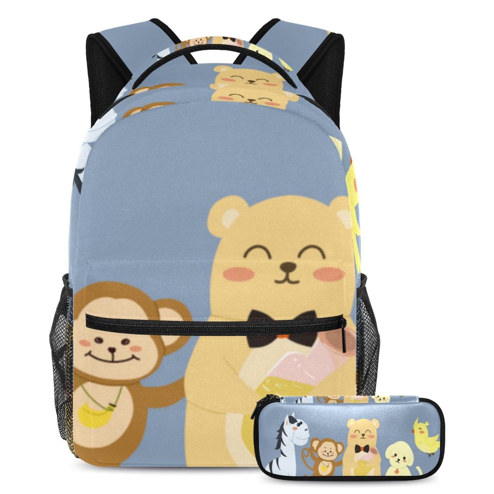 Sacs à dos de jour Lapins Silhouette ensemble de cartable enfant avec trousse multicolore - 7