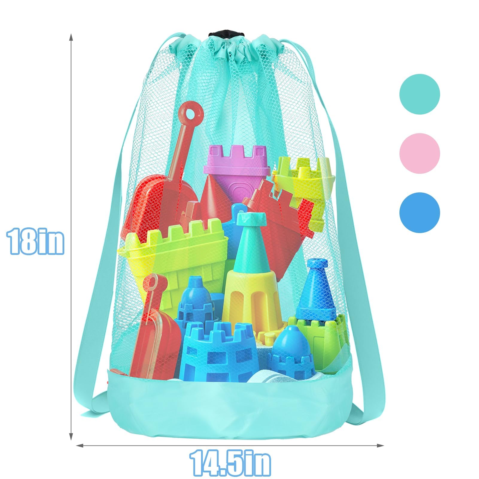 Bolsa Juguetes Playa Grande de Malla para Playa, Mochila Antiarena Infantil, Bolsa Malla, para Fiestas de Verano