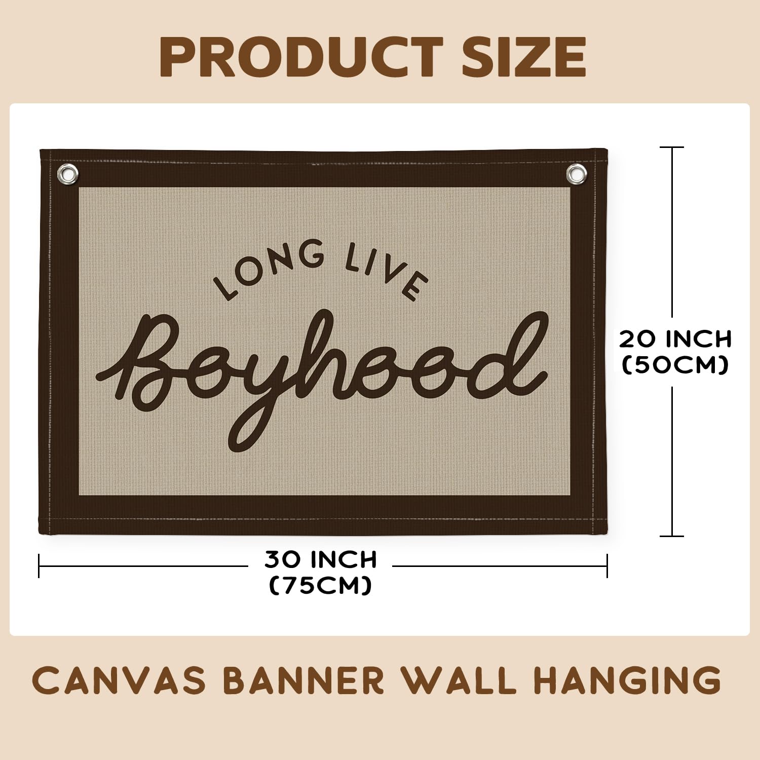 Long Live Boyhood Linen Banner - 20x30 Inch Wall Decor For Kids Rooms & Nursery - View #2