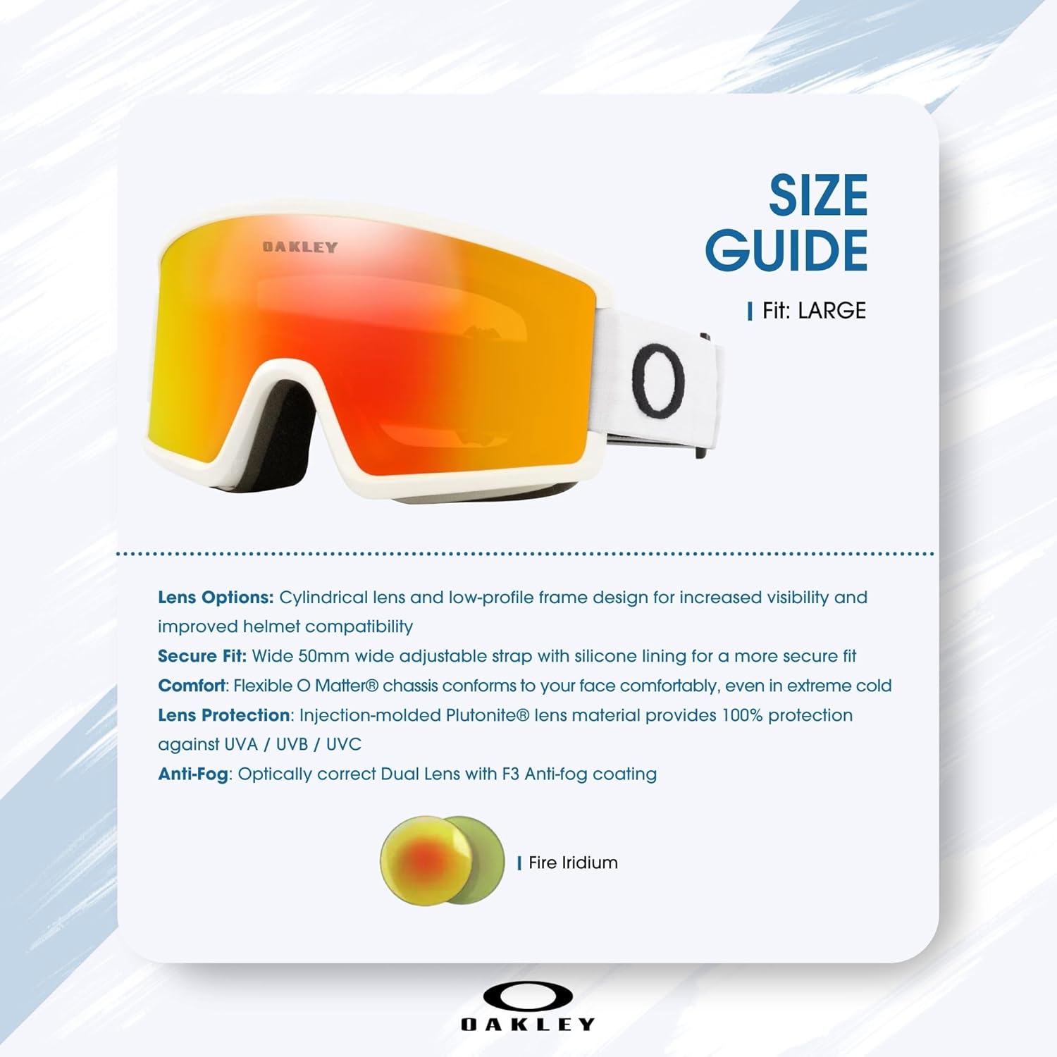 OAKLEY Target Line MEDIUM/LARGE Ski Goggles For Men For Women OO7120, OO7121 +BUNDLE with ACCESSORY EYEWEAR KIT