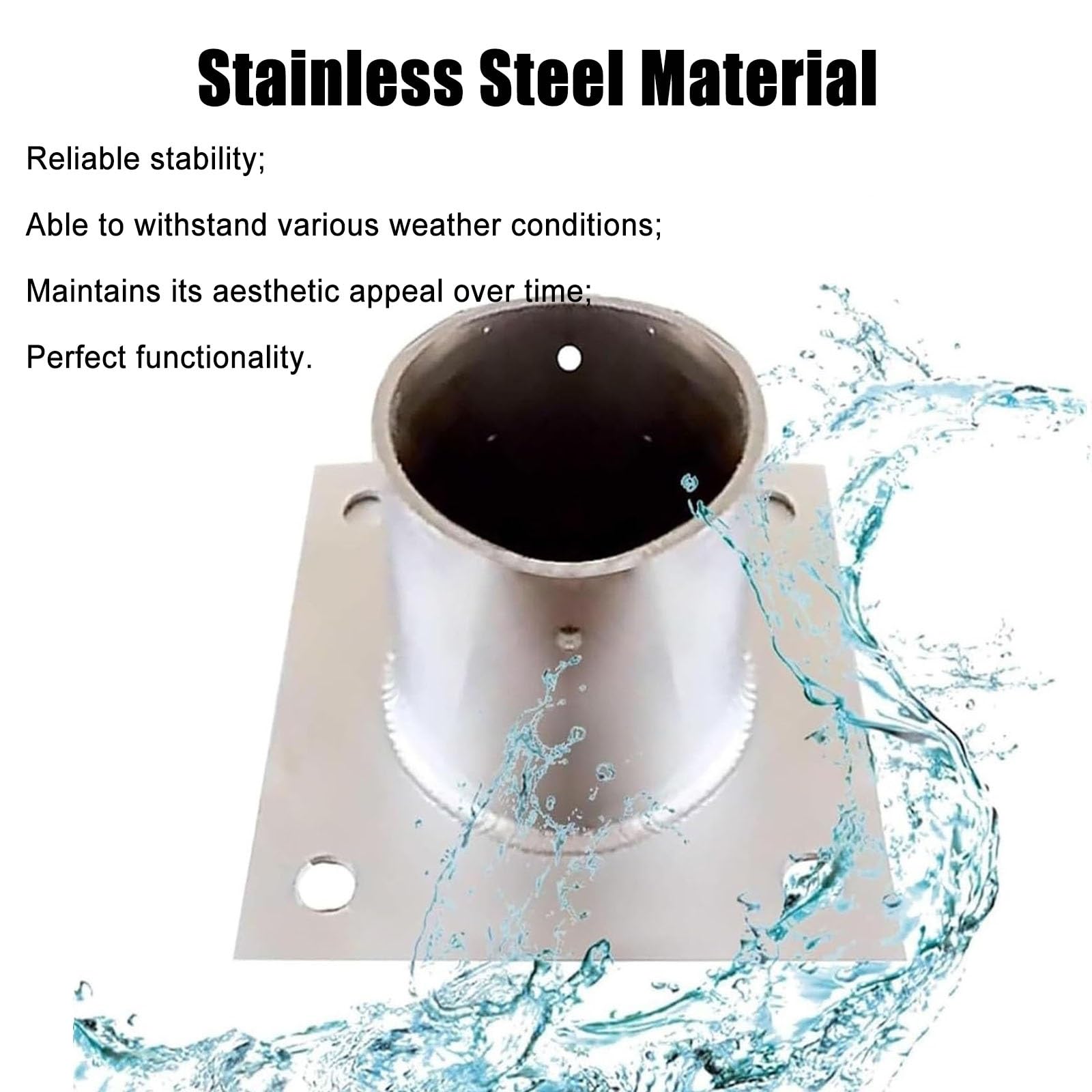 Staffa base for montante in acciaio resistente, altezza 30 80 120 mm, copertura della del supporto for tondo in inossidabile, robusta piastra di ponte(D 150 MM H 120 MM)