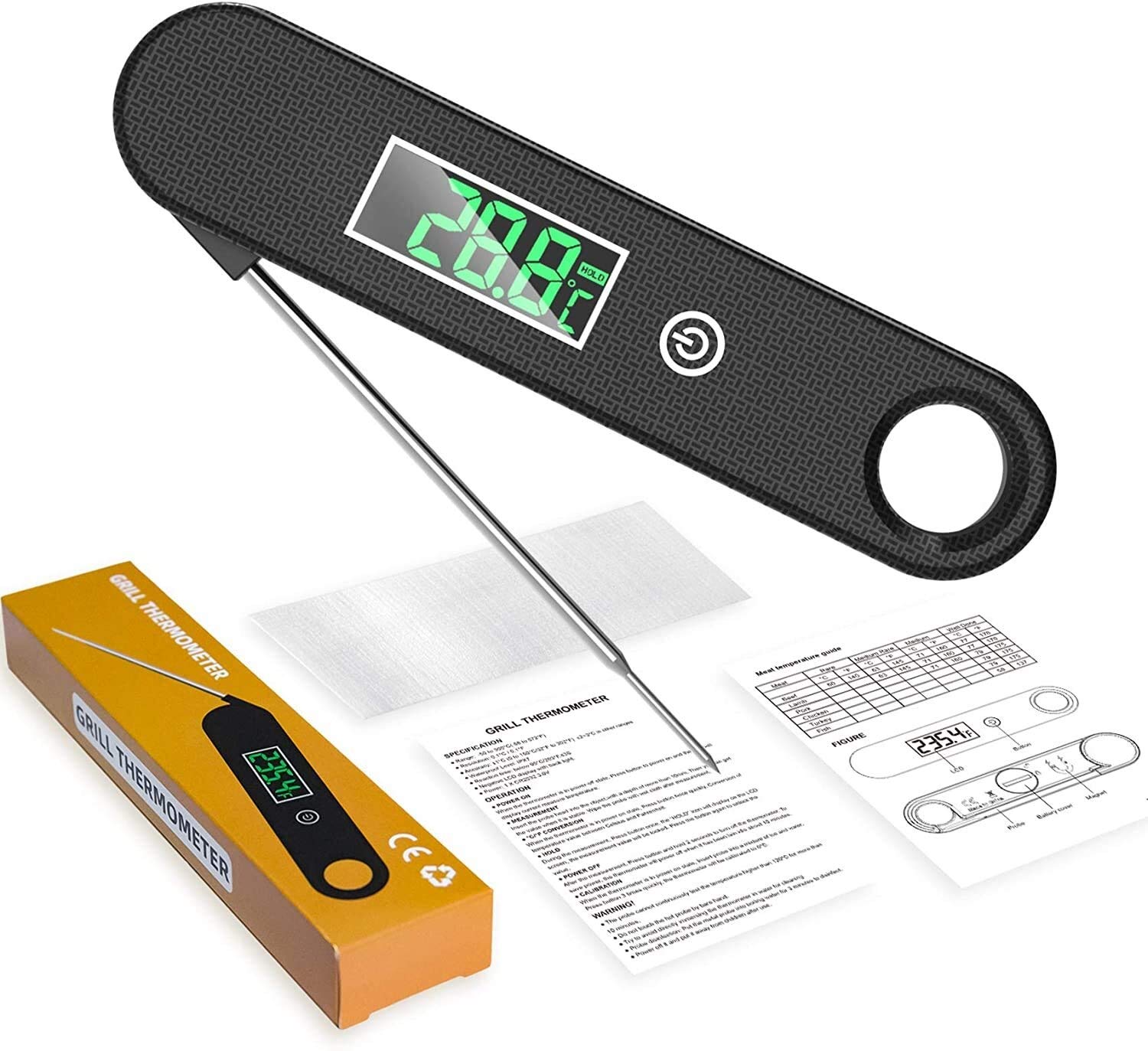 Thermomètre pour la cuisine XMING avec aimant et grand écran LCD pour vos barbecues