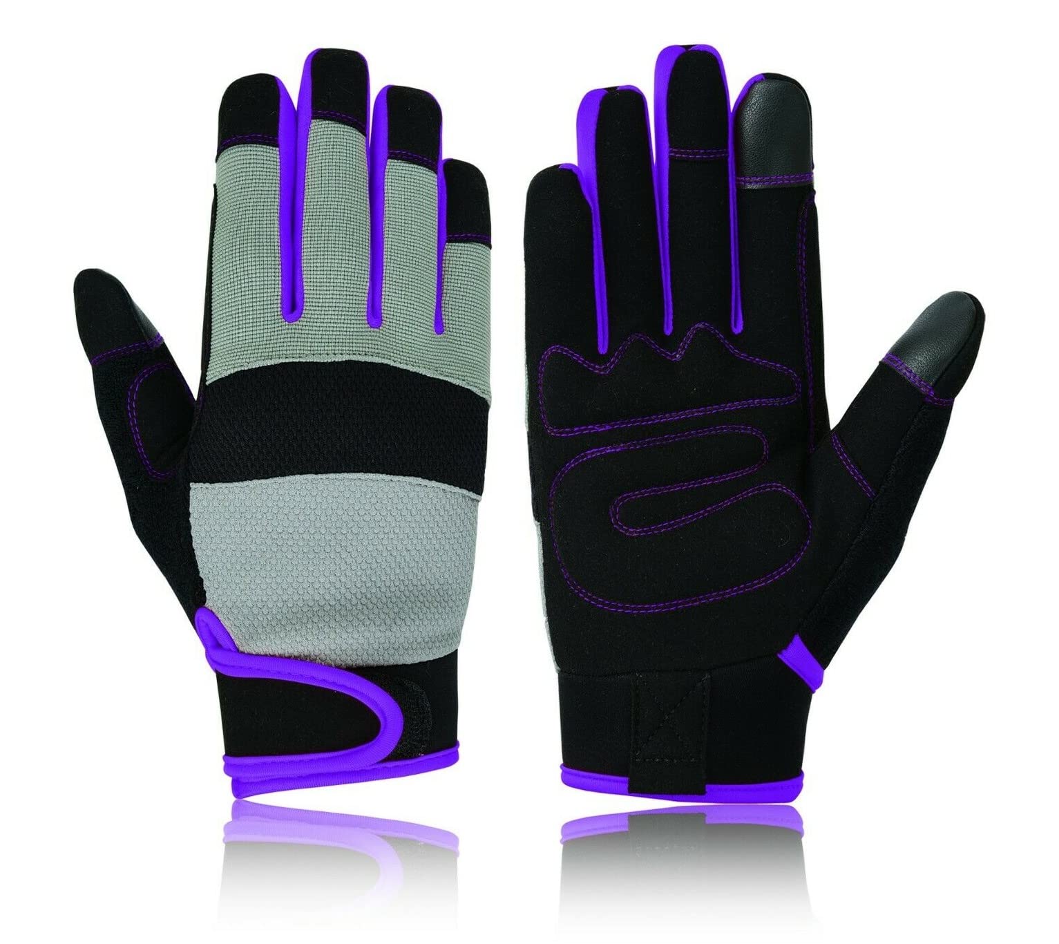 Swift Wear Ladies Protection Work Gloves Mechanic Multipurpose Tradesman Farmer's Gardening DIY Builders (Purple, S)