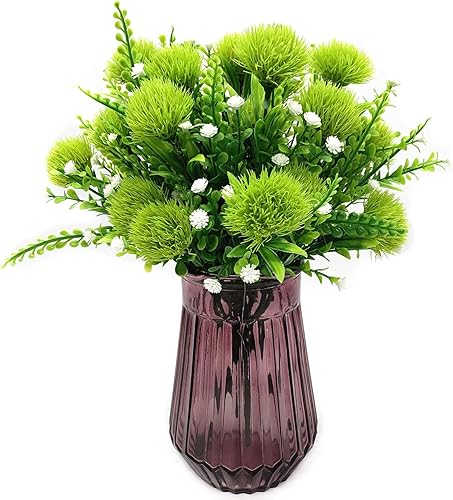 Vista 73 de Decoración de plantas artificiales de diente de león, flores de plástico falsas, arbustos, hierba para interiores y exteriores, hogar, jardín, boda