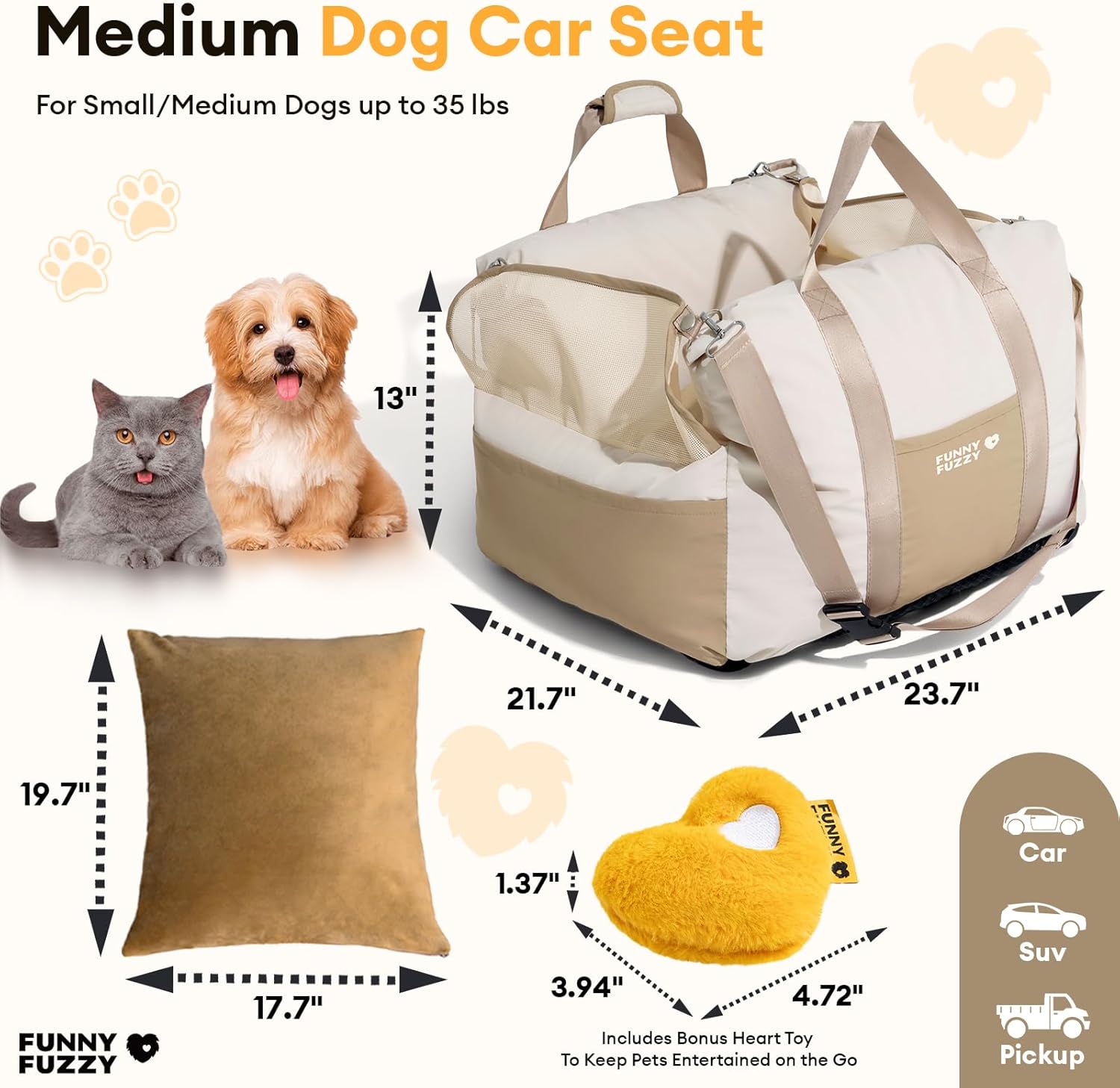 Travel in Comfort: The FUNNY FUZZY Waterproof Dog Car Seat Review!