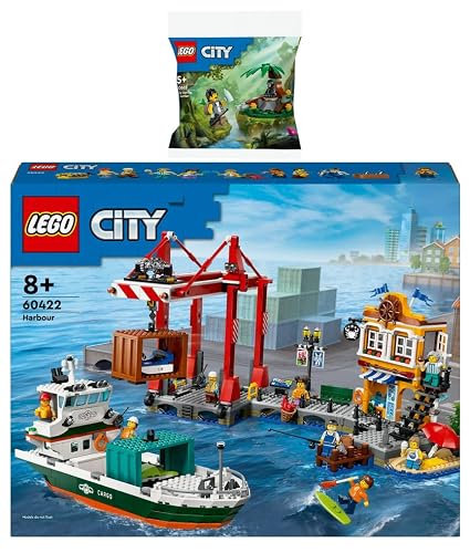 Lego City Set: 60422 Hafen mit Frachtschiff & 30665 Dschungelforscher mit Baby-Gorilla