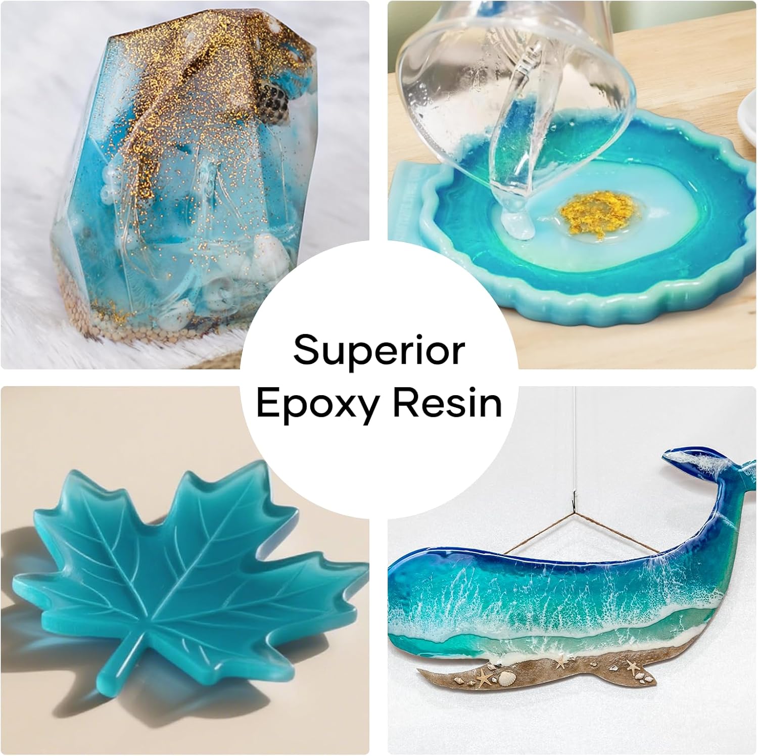 HTVRONT Mica Powder for Epoxy Resin - 1.76 oz/50g Turquoise Blue Mica Powder, Natural Mica Pigment Powder for Soap Making, Resin, Candle Making, Bath Bomb - Image 4