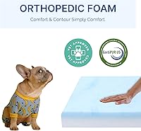Vista 2 de Pet Bed Foam Insert/Dog Bed Pad (3"x22"x33") Gel Memory Foam Insert, Made in USA. Cut to Size Option Available. Custom Memory Foam Insert for Dog