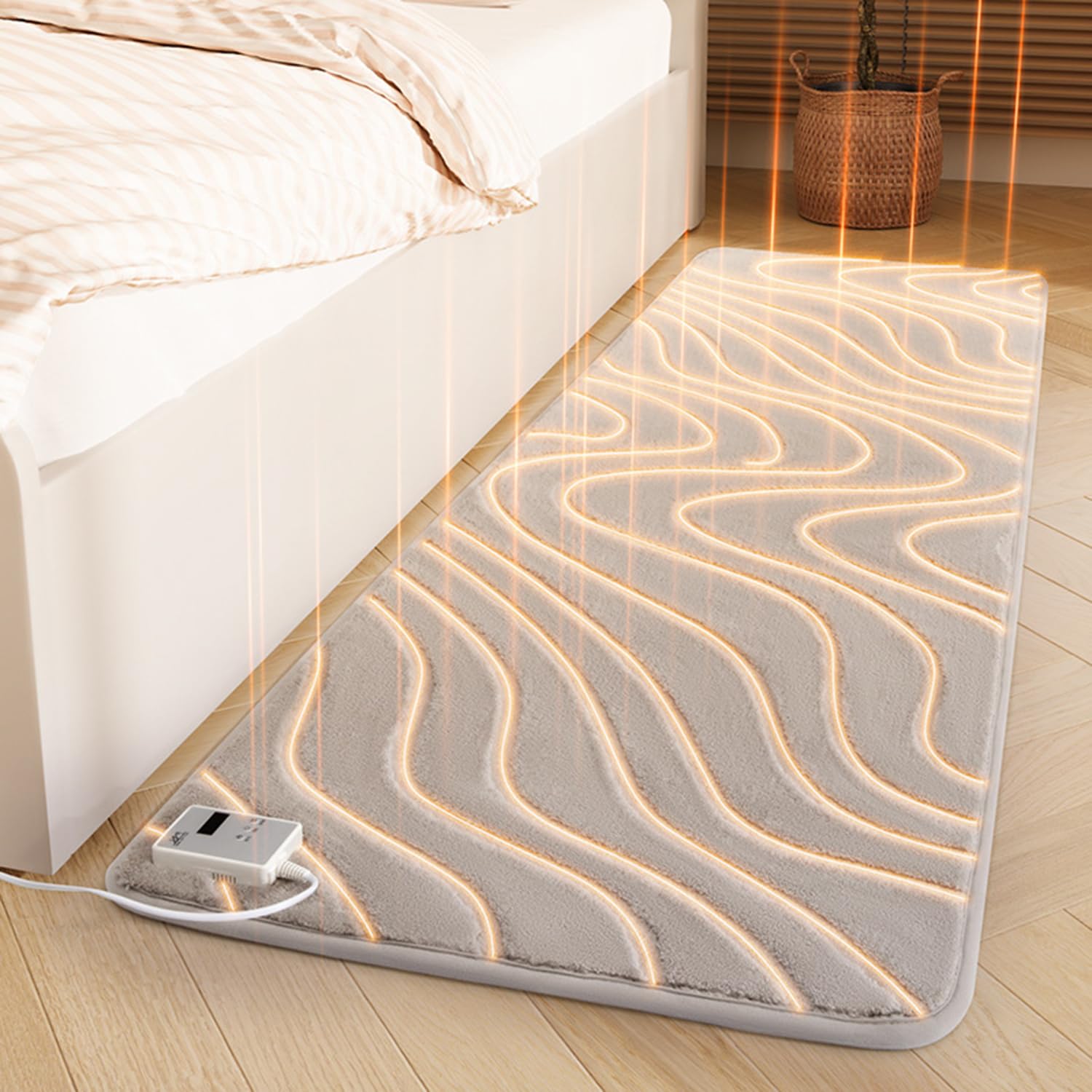 Amazon.com: Bubinblau Graphene Electric Heated Rug, Electric Plush ...