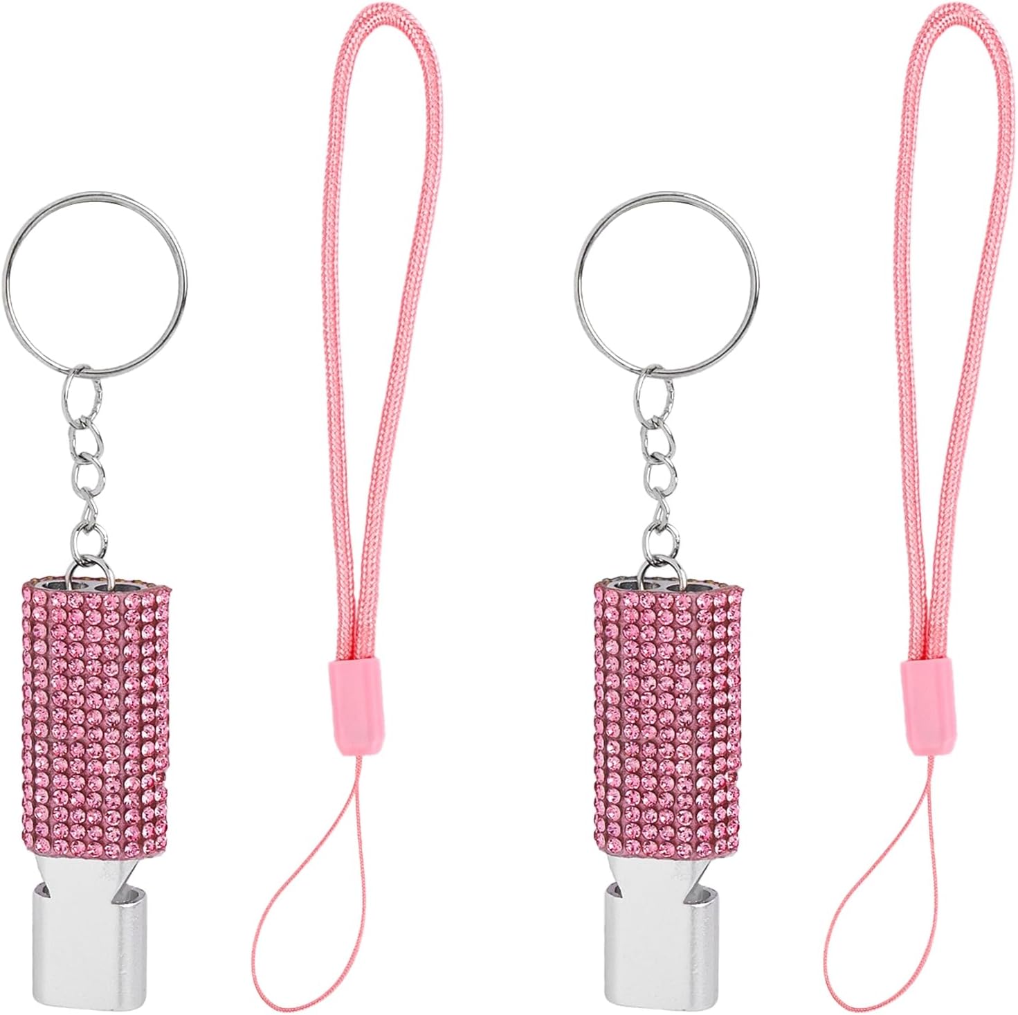 Silbatos metálicos rosa 2 pack para entrenadores miniatura 1