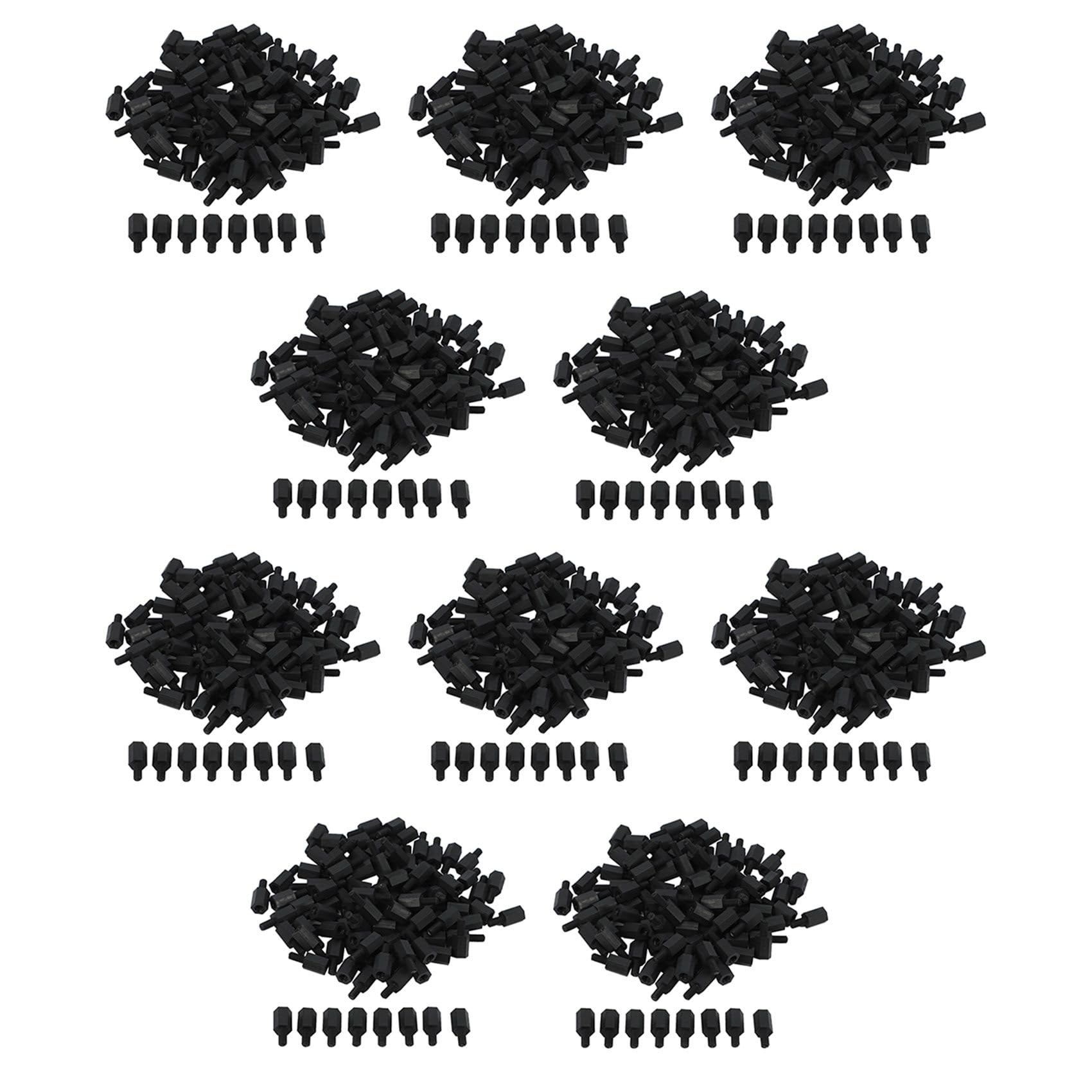 Fivetwofive 1000Pcs M3 Thread 8mm+6mm PCB Fixed Nylon Hex Standoff Spacer Pillar