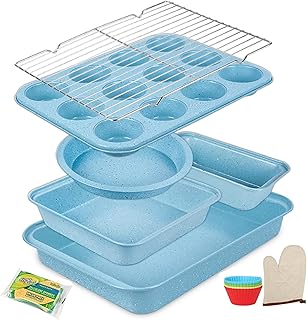 10 Christmas Dump Cake Recipes for Fast Festive Desserts 52 Blue Bakeware Set, 6-Piece Nonstick Baking Pans Set, Carbon Steel Oven B...