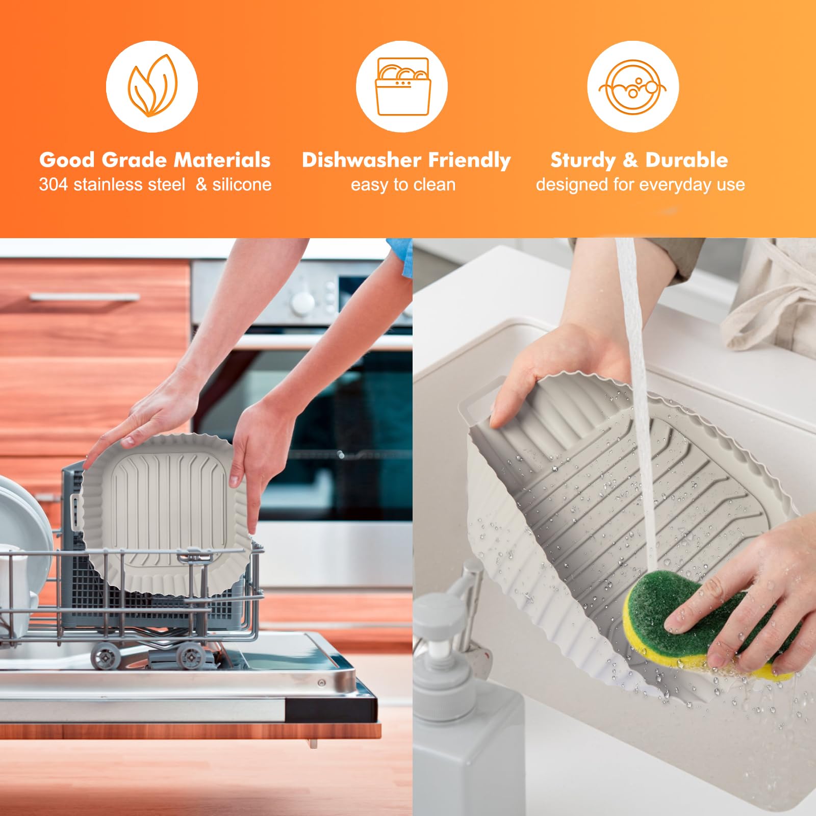 Air Fryer Zubehör-Set Für Instant Vortex Plus – 100 Einlegepapiere & 2 Edelstahl-Körbe
