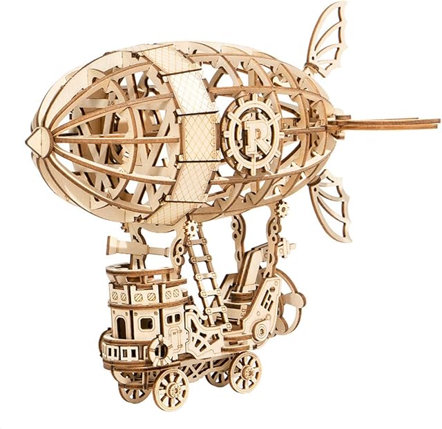 Rolife Puzzle 3D Holzwerk Kits Holzmodellbau Holzpuzzle dla dzieci w wieku 8+ lat (Airship)