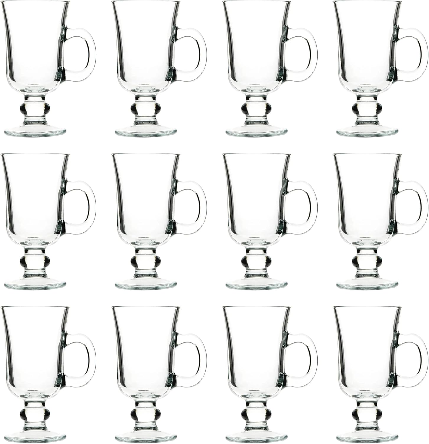 ACHED Clear Glass Irish Coffee Mugs 8 oz. Capacity for