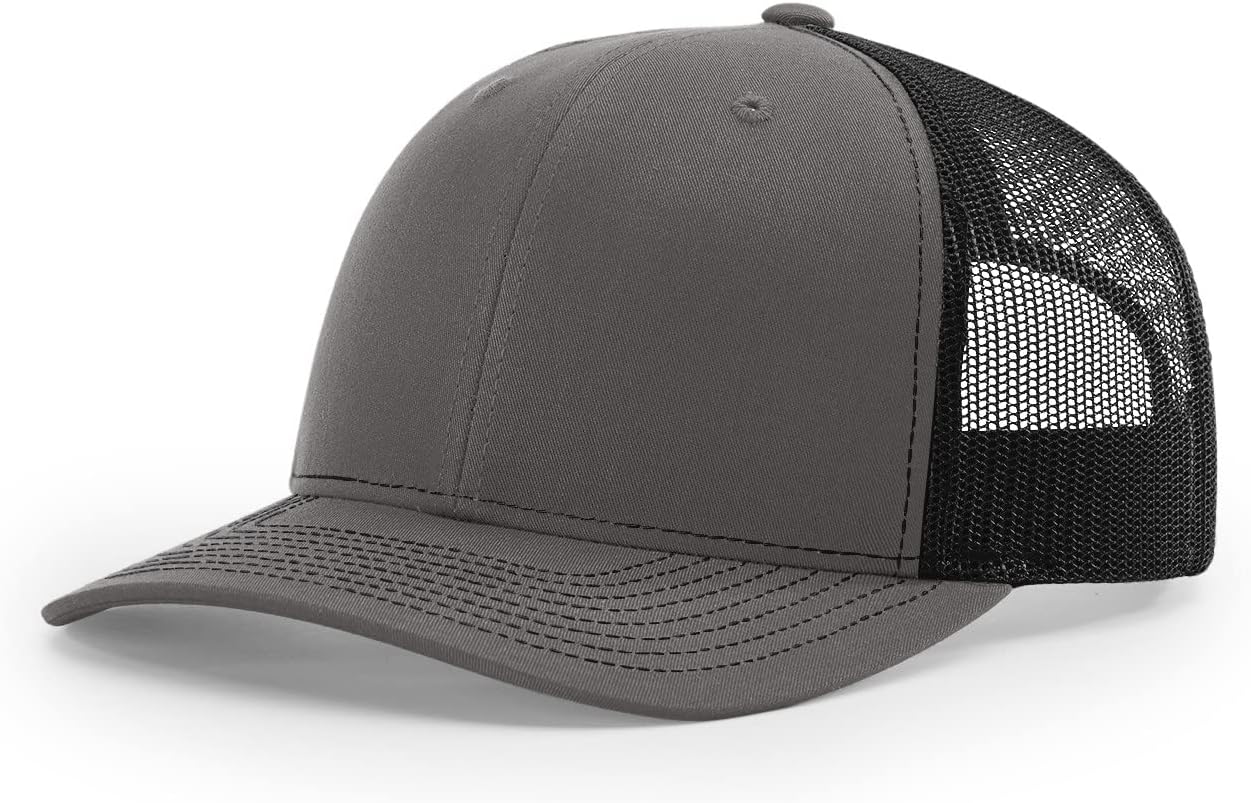 Richardson 112 Trucker Hat - Premium Blank Baseball Cap, Adjustable Snapback Hat - Structured Six Panel Richardson Blank Hats