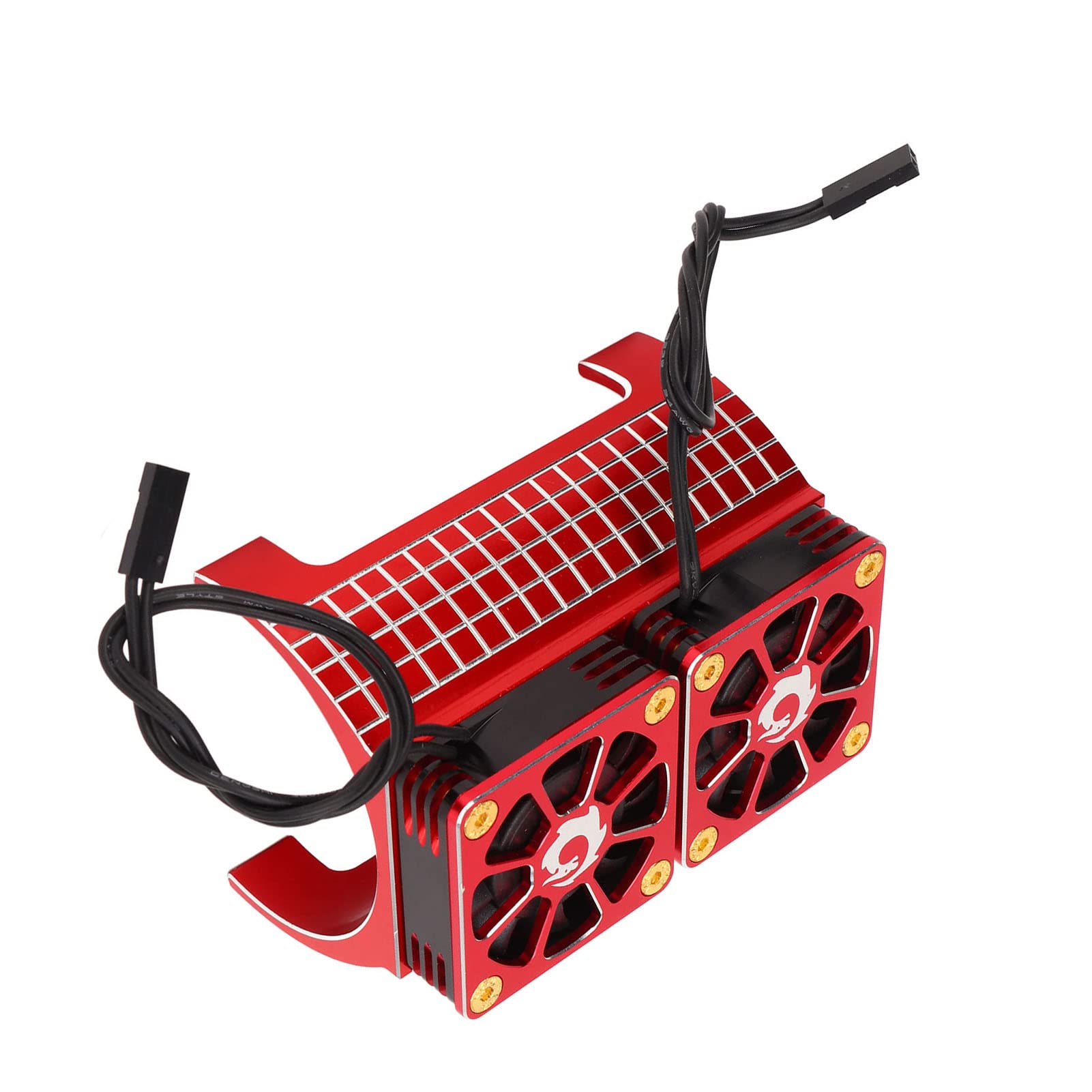 Dissipatore di Calore con Doppia Ventola di Raffreddamento per Motore RC Ad Alte Prestazioni per 6S, Realizzato in Resistente Lega Alluminio con Doppie Ventole (Rossa)