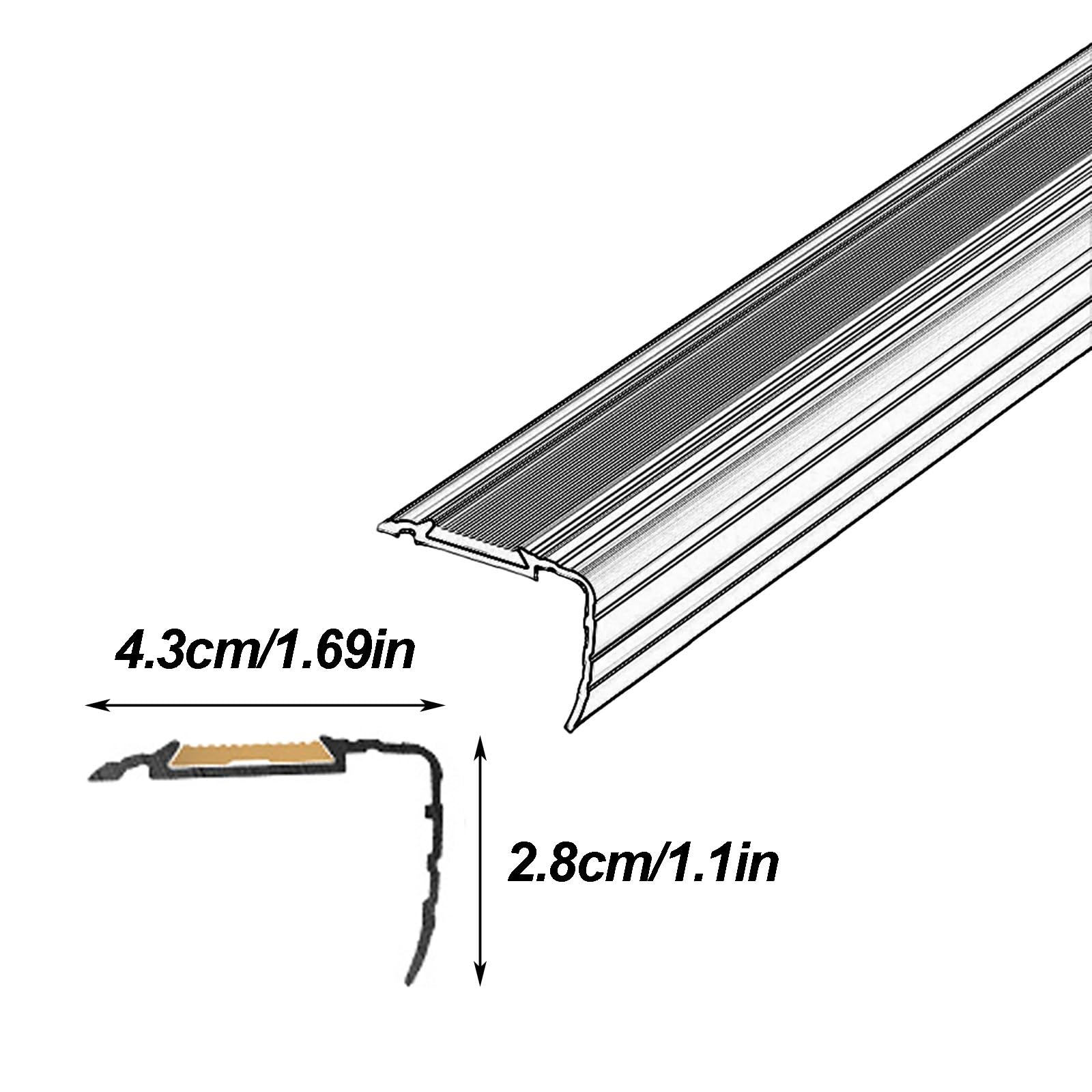 Esquineras, Protectores de Borde para Escalera, 3 Piezas Perfiles de Aluminio, Cantoneras Adhesivas, Topes de Esquina, Autoadhesivos en Forma de L, Antideslizantes(Gold)