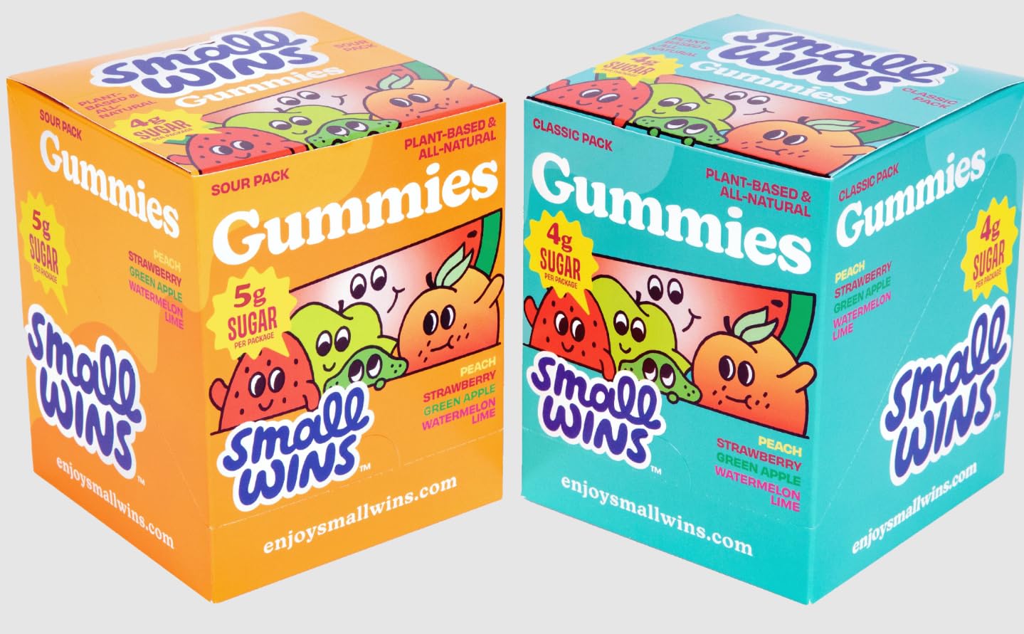 Enjoy Small Wins Candy by Jason Tatum, Healthy Gummy Candy with Low Sugar, Low Calorie Snacks, Organic Plant-Based Ingredients, Classic and Sour Flavor Combo Pack, 12 Pack