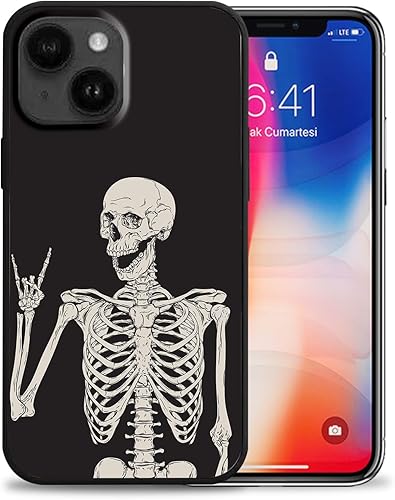 Funda para iPhone 14, diseño de calavera, diseño de esqueleto de calavera para mujeres y niñas, funda protectora de silicona suave para iPhone 1413