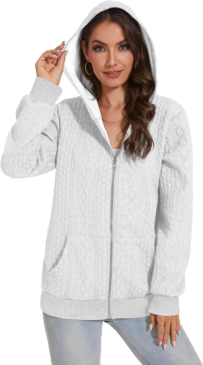 TBA Zip Up Cardigan Sweatshirts for Women Long Sleeve Lightweight Hoodie Oversized Casual Hoodies Sweater Fashion Jackets - Image 4