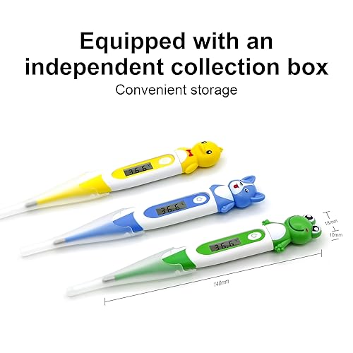 Miniatura 8 de Termómetro digital para adultos y niños, termómetro oral de diseño de dibujos animados para bebés, lectura precisa de la temperatura corporal en 60
