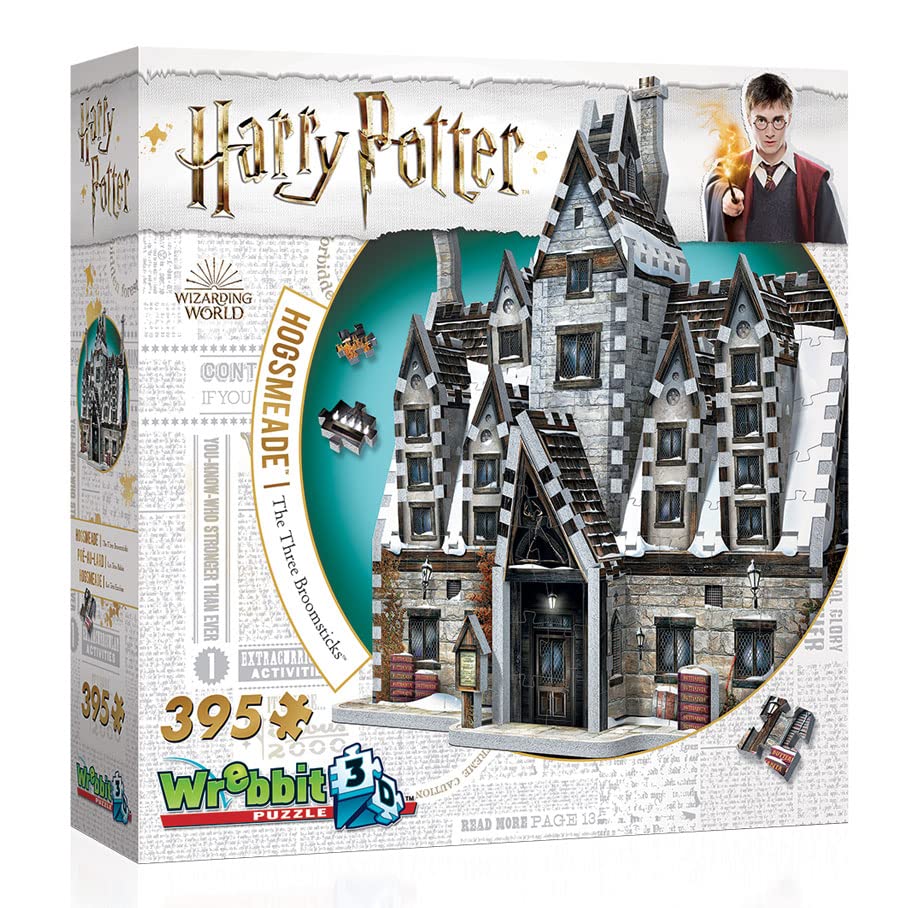 Puzzle 3D Harry Potter Las Tres Escobas de Wrebbit3D, el regalo ideal de 395 piezas para fans de 14+ 3