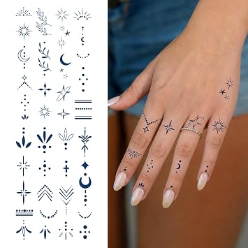 Finger Semi Permanent Tattoos for Women Long Lasting Temporary Tattoo Adult