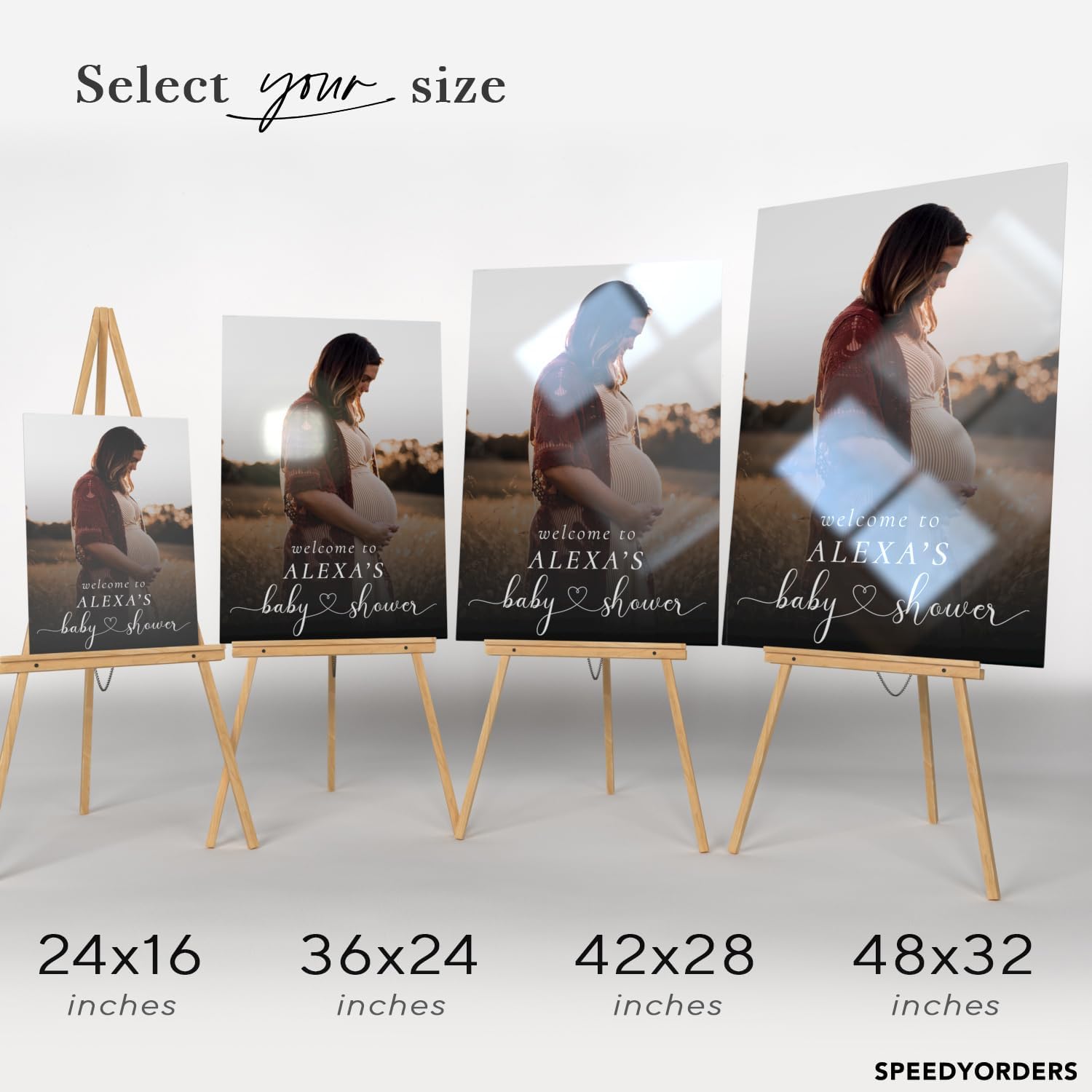 Custom Baby Shower Signs with Photo - Welcome Acrylic Signs, Upload Your Own (Personalized)