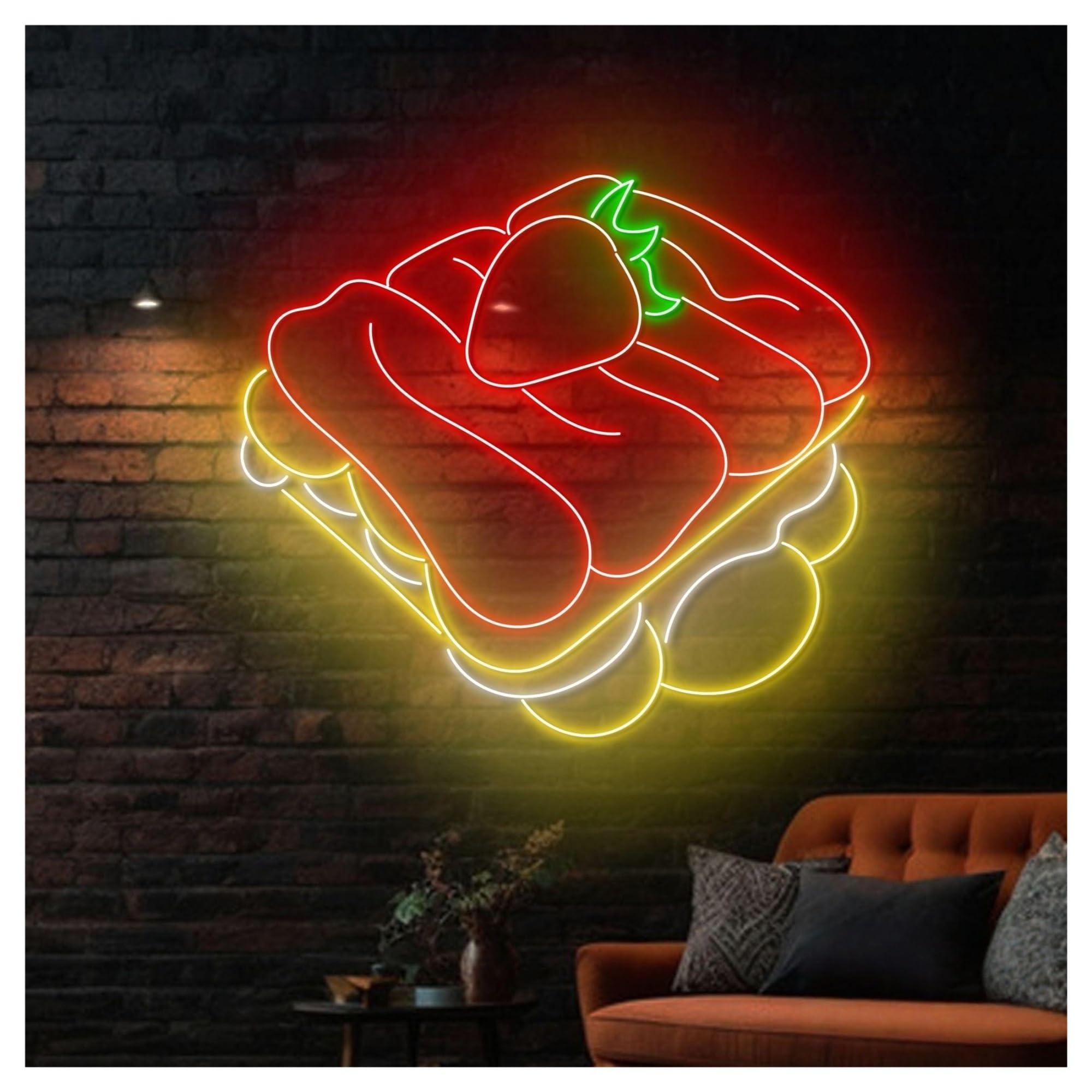 Wiszące neony artystyczne Tiramisu Truskawka Neon Znak Ciasto Piekarnia Oświetlenie Ścienne LED Witryna Sklepowa Wejście Firmowe 50cm