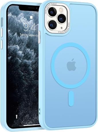 BENTOBEN for iPhone 11 Pro Case - Translucent Matte Magnetic Slim Thin Shockproof Bumper Protective Cover for iPhone 11 Pro 5.8", Light Blue