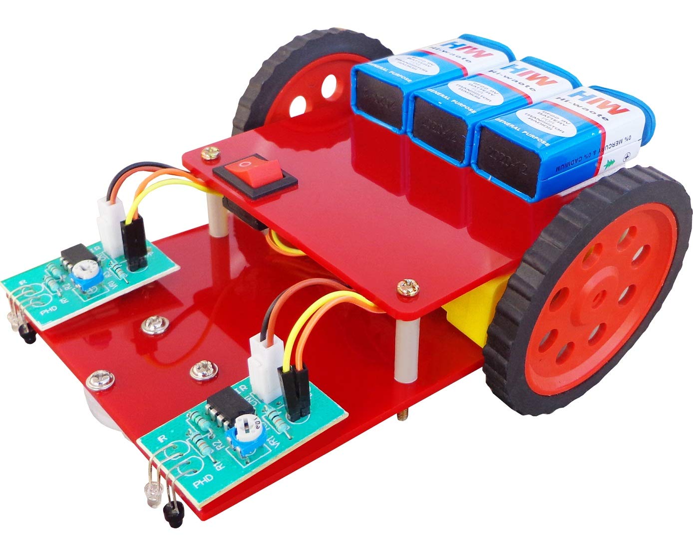 Kit4Curious Tech Line Following Robot Complete Kit - IR Sensor Based Line Follower Complete Kit With Instruction