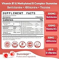 Vista 2 de Gomitas de complejo de vitamina B1 y vitamina B metilada, todas las vitaminas B, benfotiamina, tiamina e inositol, multivitaminas B1 B2 B6