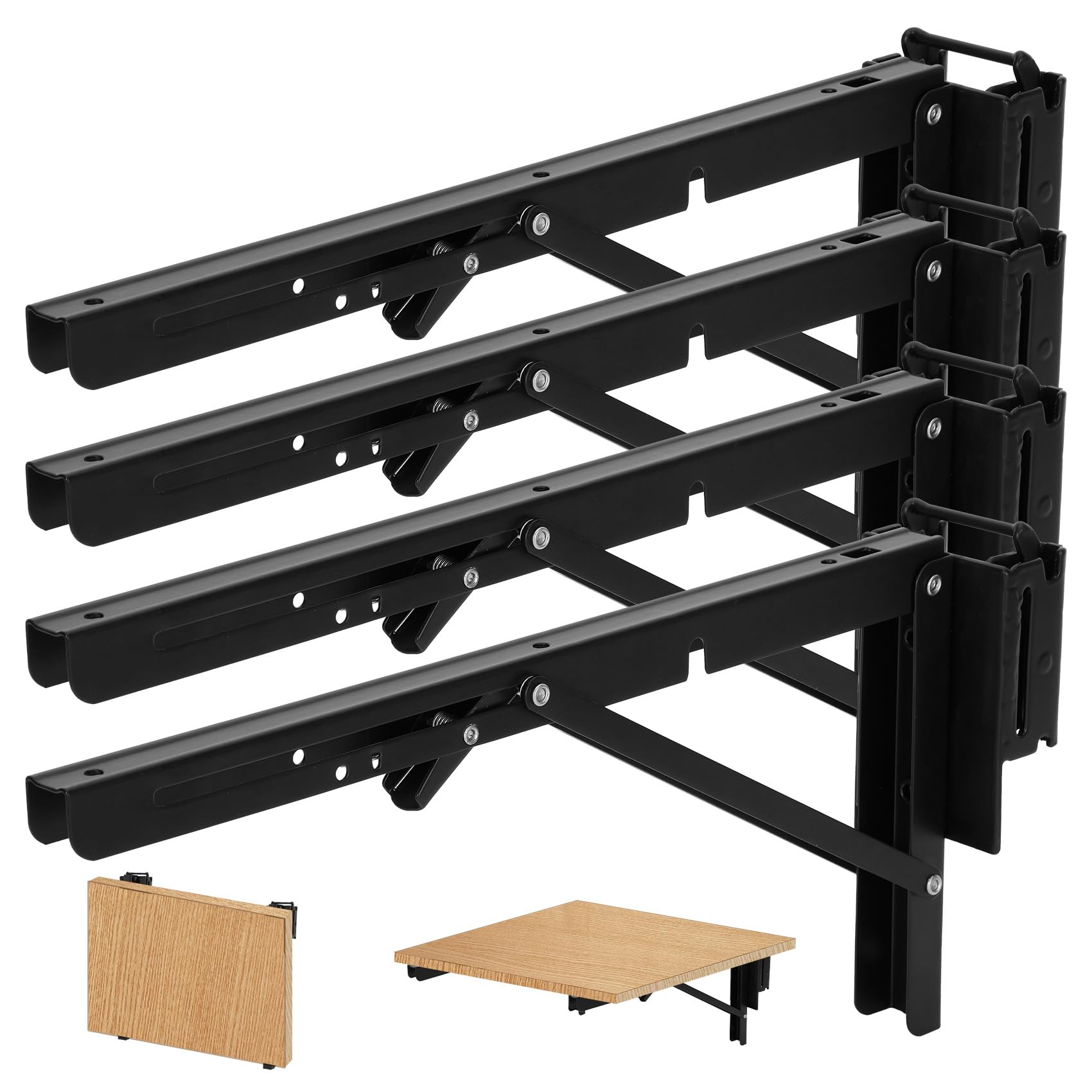 Photo 1 of 14 Inch E Track Shelf Bracket, Folding Shelf Brackets 14 Inch for Etrack Workbench Shelves, 4 Pack Heavy Duty Collapsible Shelf Bracke for Enclosed Trailer Cargo Truck Warehouse