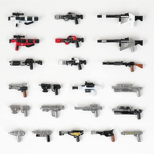 Miniatura 3 de Juego de 23 piezas de armas de minifigas de Space Wars, versión camuflaje, compatible con la mayoría de las mini personas de marca