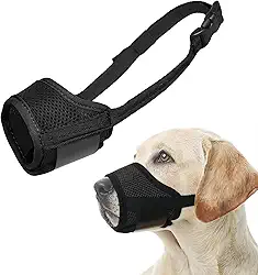 Focinheira para cães, de nylon macio, anti-mordida, latido, mastigar, malha de ar respirável, design potável, alças ajustáveis para cães pequenos, médios e grandes