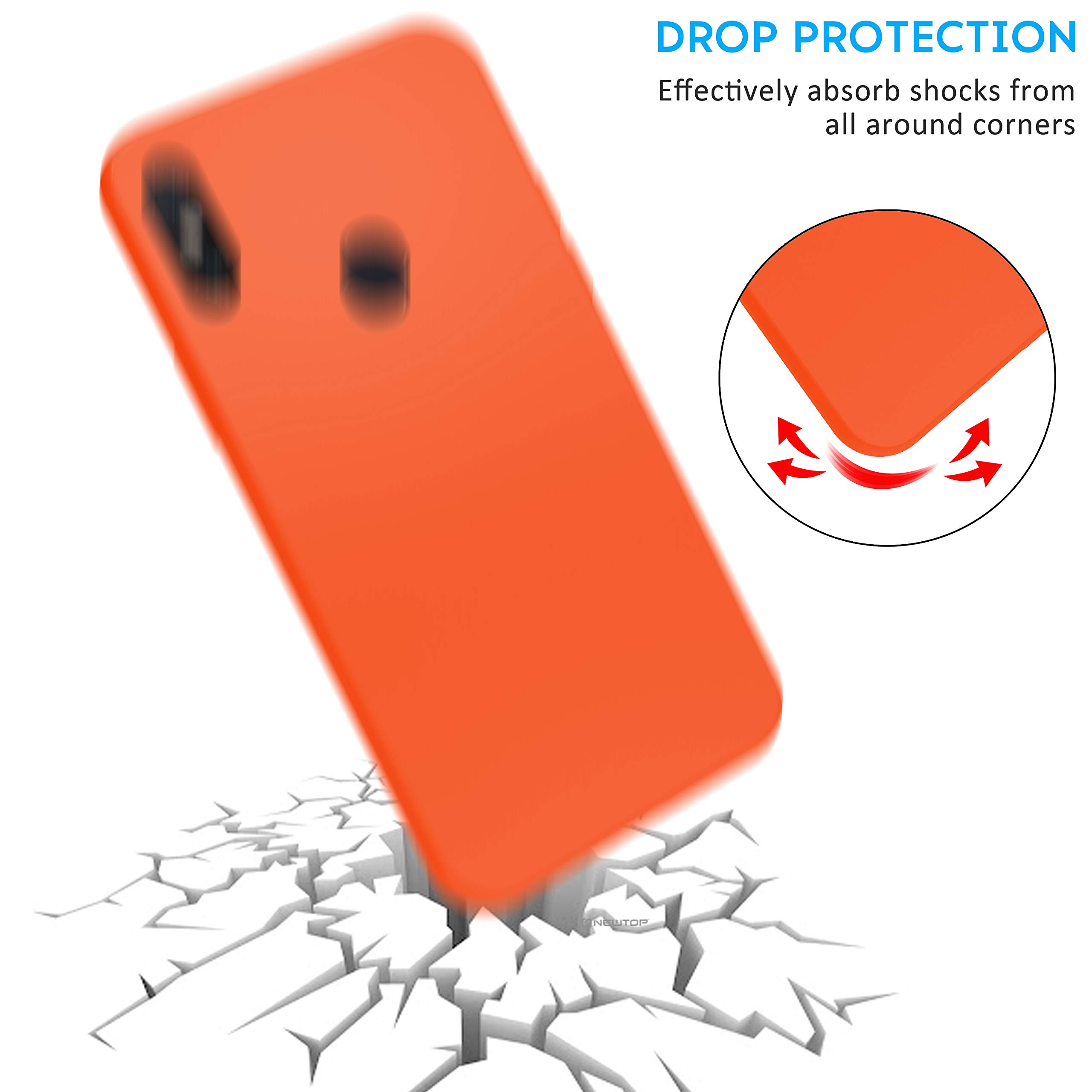 N NEWTOP Cover Per Xiaomi Mi 8 – Custodia TPU Soft Gel Ultra Sottile, Flessibile E Antiscivolo – Colore Arancione