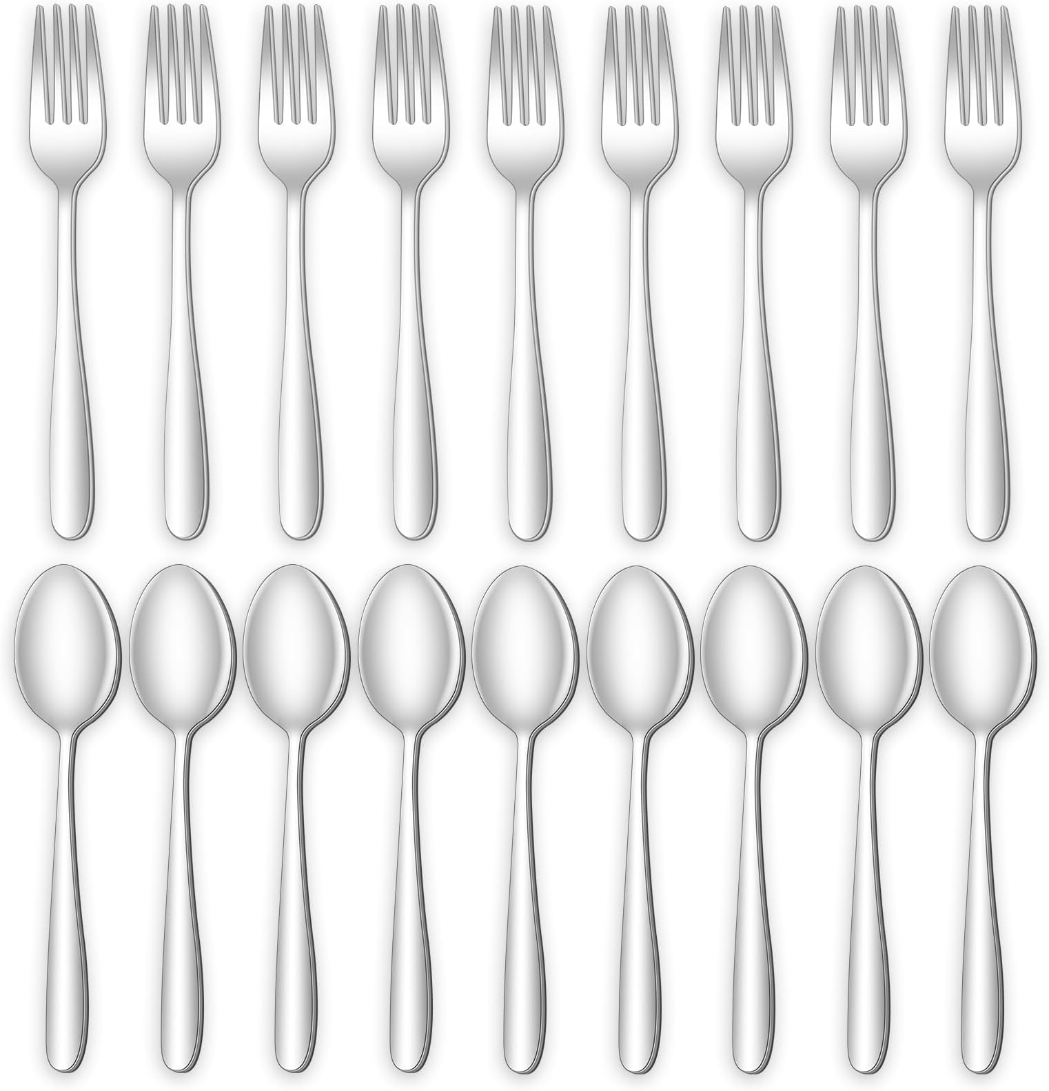 24-piece Forks and Spoons Silverware Set, Amafox Food Grade Stainless Steel Flatware Cutlery Set for Home, Kitchen and Restaurant, Mirror Polished Forks and Spoons Set for 12, Dishwasher Safe