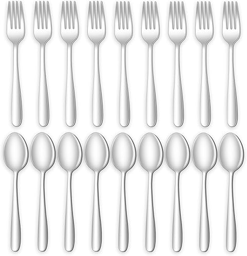 Juego de cubiertos de 24 cubiertos de acero inoxidable de grado alimenticio para el hogar, cocina y restaurante, juego de cucharas y tenedores,