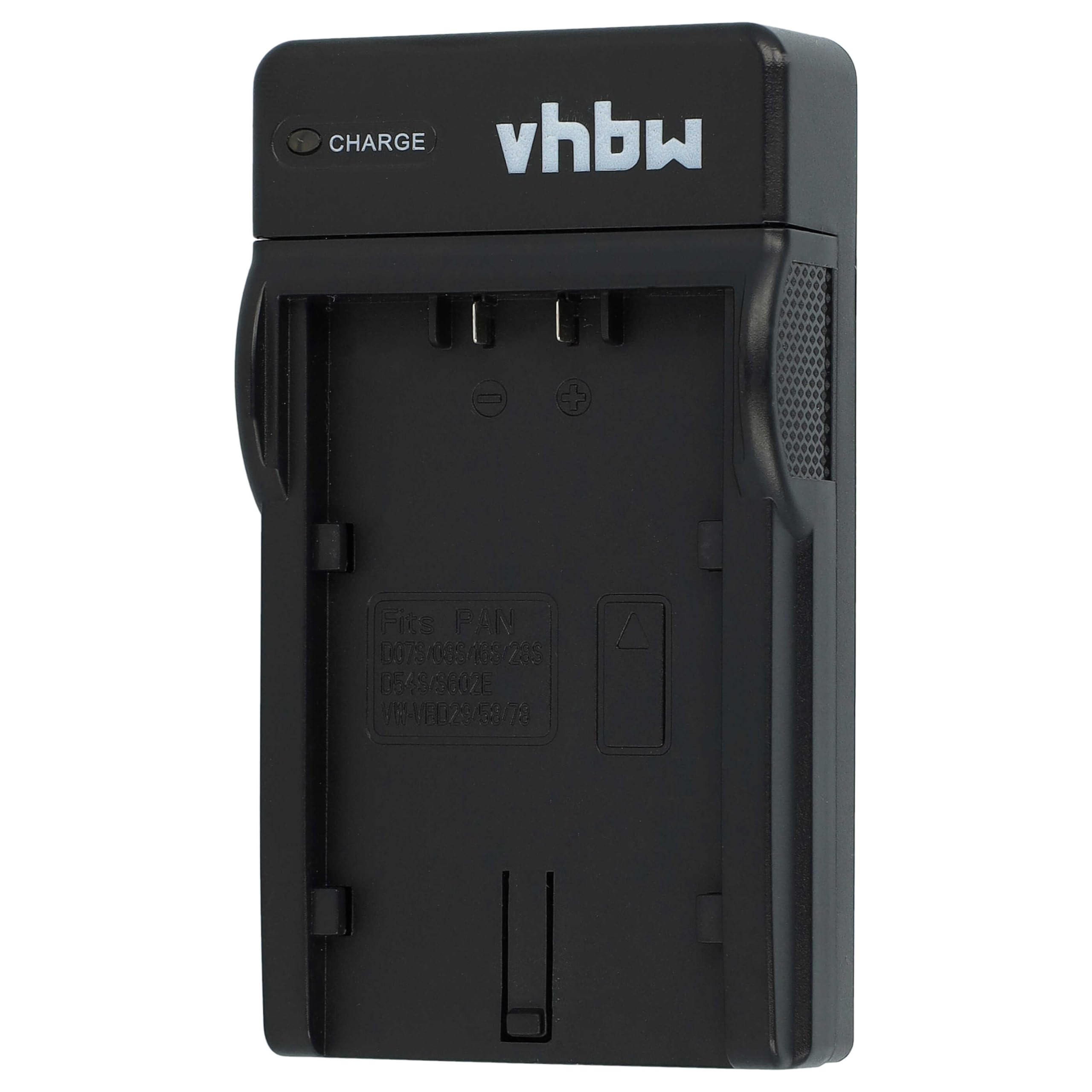 vhbw caricatore Micro-USB compatibile con Panasonic CGR-D53A, CGR-D53, CGR-D320, CGR-D28A/1B per camera + cavo Micro-USB + LED