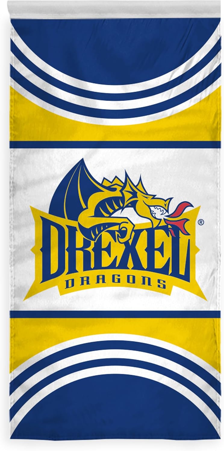 AGAS Drexel DU University Banner Scroll Sign 17.5" × 48" with Hanging Cord – Polyester Dragons Wall Banner