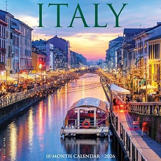 Willow Creek Press, Italy 2026 Wall Calendar, 12'' X 12'', 18-Month Calendar with Stapled Binding