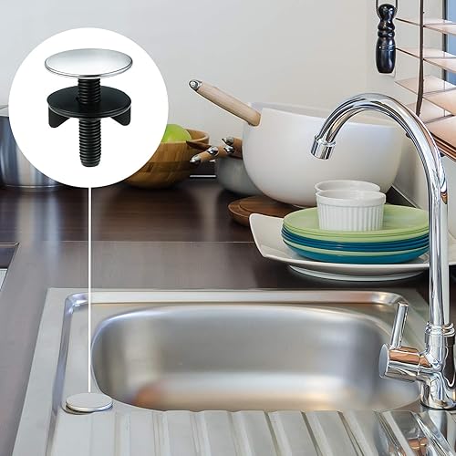 Miniatura 5 de WILLBOND 4 piezas de cubierta de orificio para fregadero de cocina, cubierta de orificio para fregadero de cocina, placa de tapón, tapón de metal