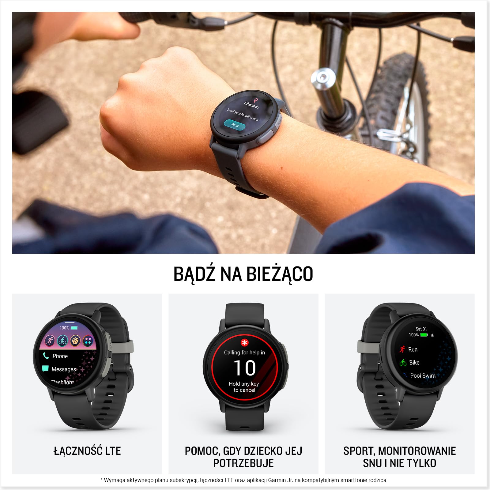 Garmin Bounce 2 Smartwatch i Monitor Aktywności Dla Dzieci, Wodoorporny, Czas działania baterii do 2 dni, Slate Grey