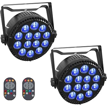 HOLDLAMP RGBW LED Par Light 84 W Par Headlight with Sound Activation DMX 4/8CH Stage Light Spotlight for Bar DJ Disco Birthday Party Pack of 2 [Energy Class E]