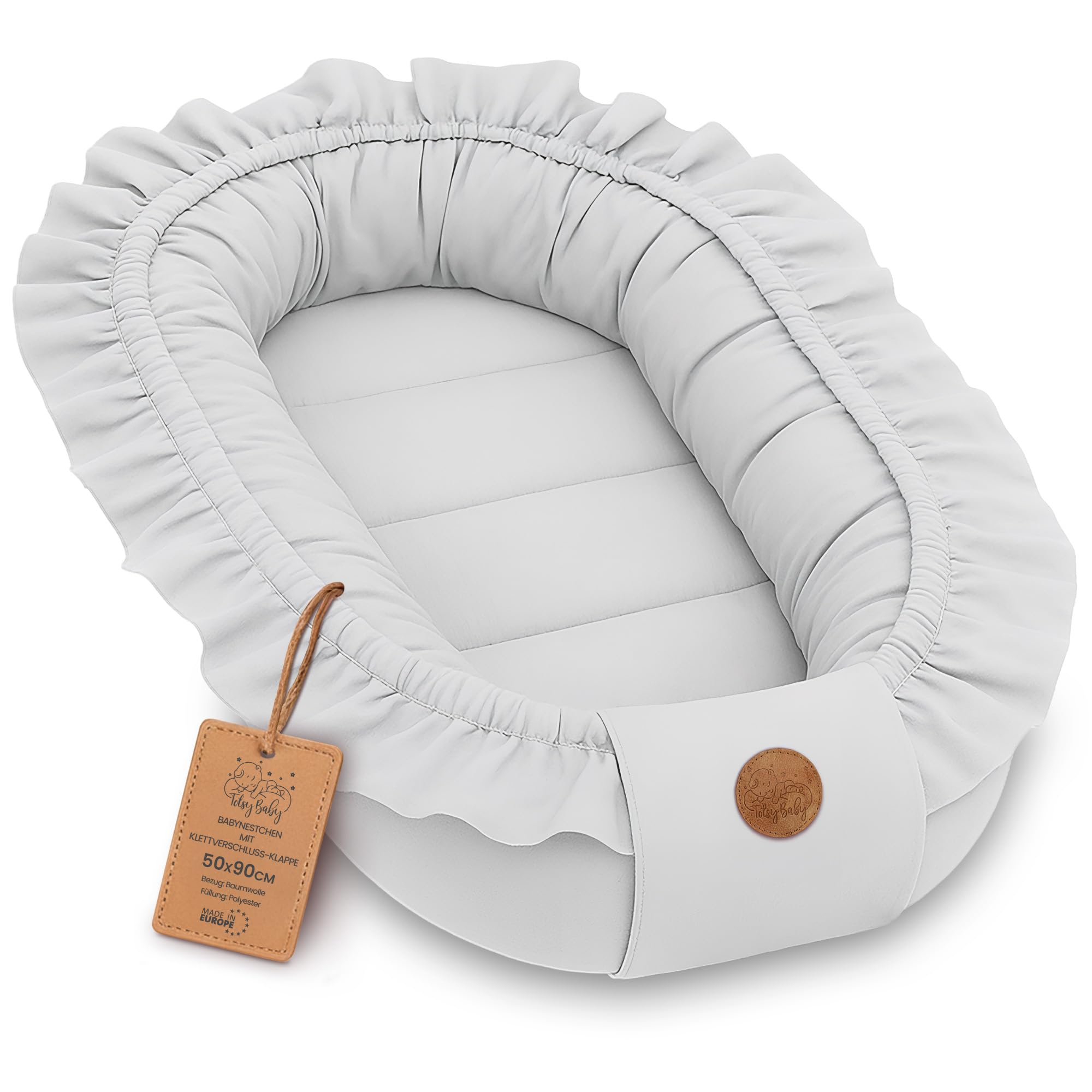 Riduttore lettino neonato - 90x50 cm baby nest trasportabile per neonati nido culla pod cocoonababy babynest antisoffoco Grigiastro