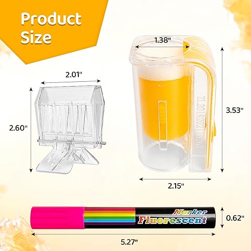 Miniatura 2 de AOIT Kit de marcado de abeja Queen, jaula para botellas con una sola mano, 5 clips Queen de plástico transparente, 8 rotuladores, herramientas de