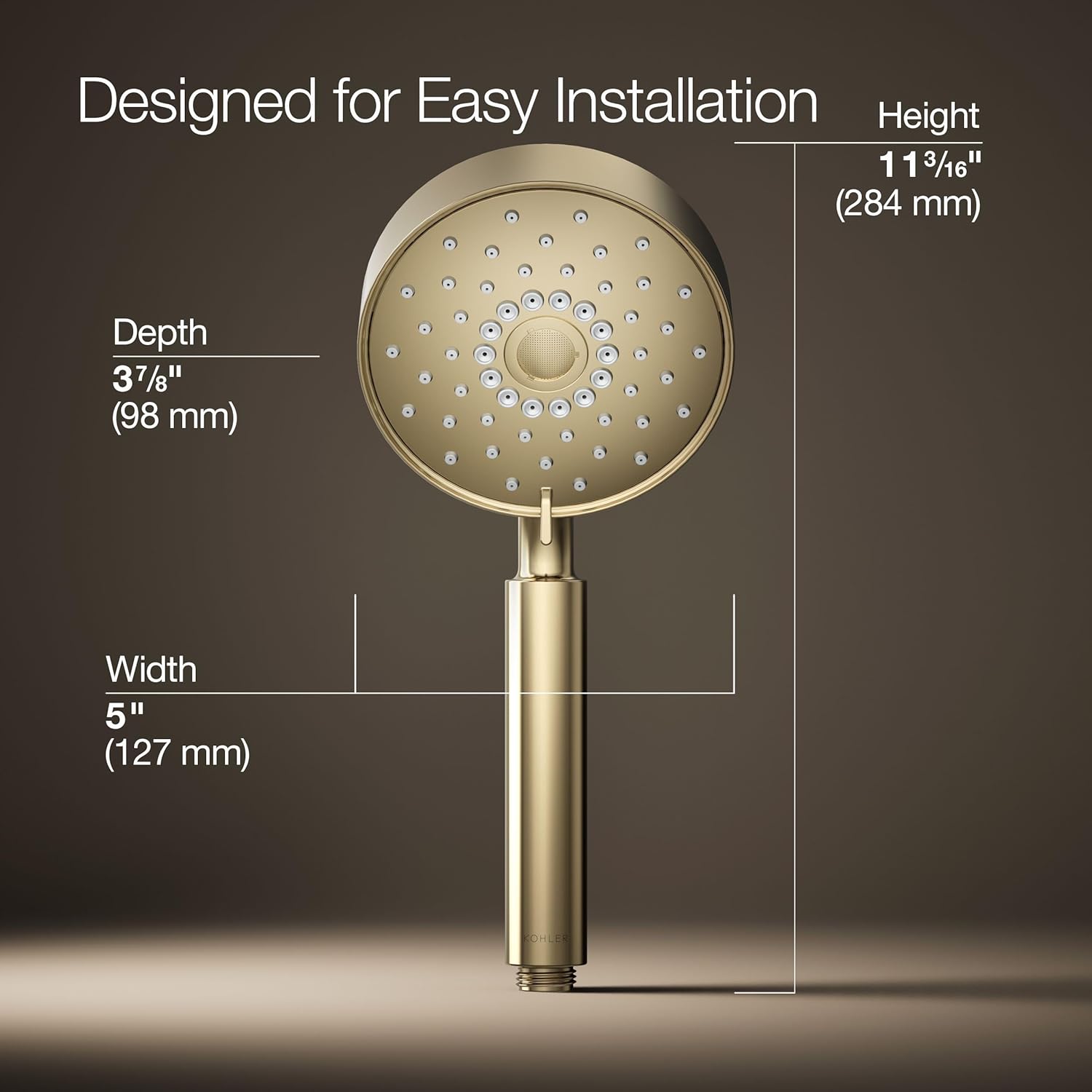 Kohler K-22166-G-AF Purist Multifunction HANDSHOWER 1.75 GPM, Vibrant French Gold
