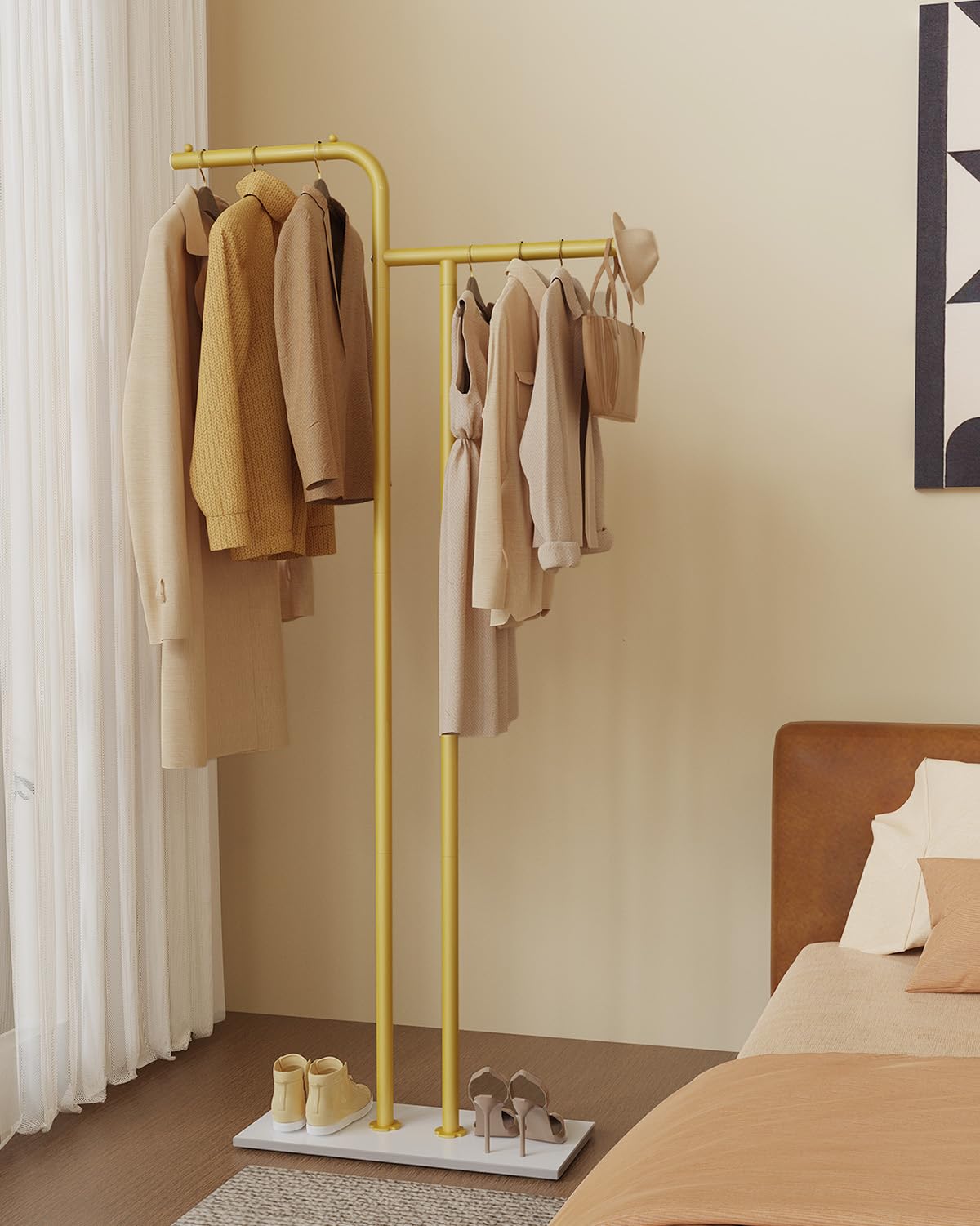 Sleeper Rack Sleeper Rack Freestanding Metal Coat Rack With Rock Slab Base – Sturdy ...